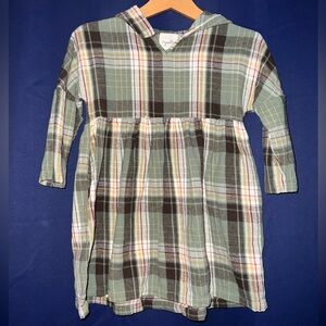 Vignette Girl’s Hooded Plaid Long Sleeve Dress 8 youth